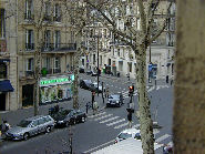 View of Paris street from our hotel room